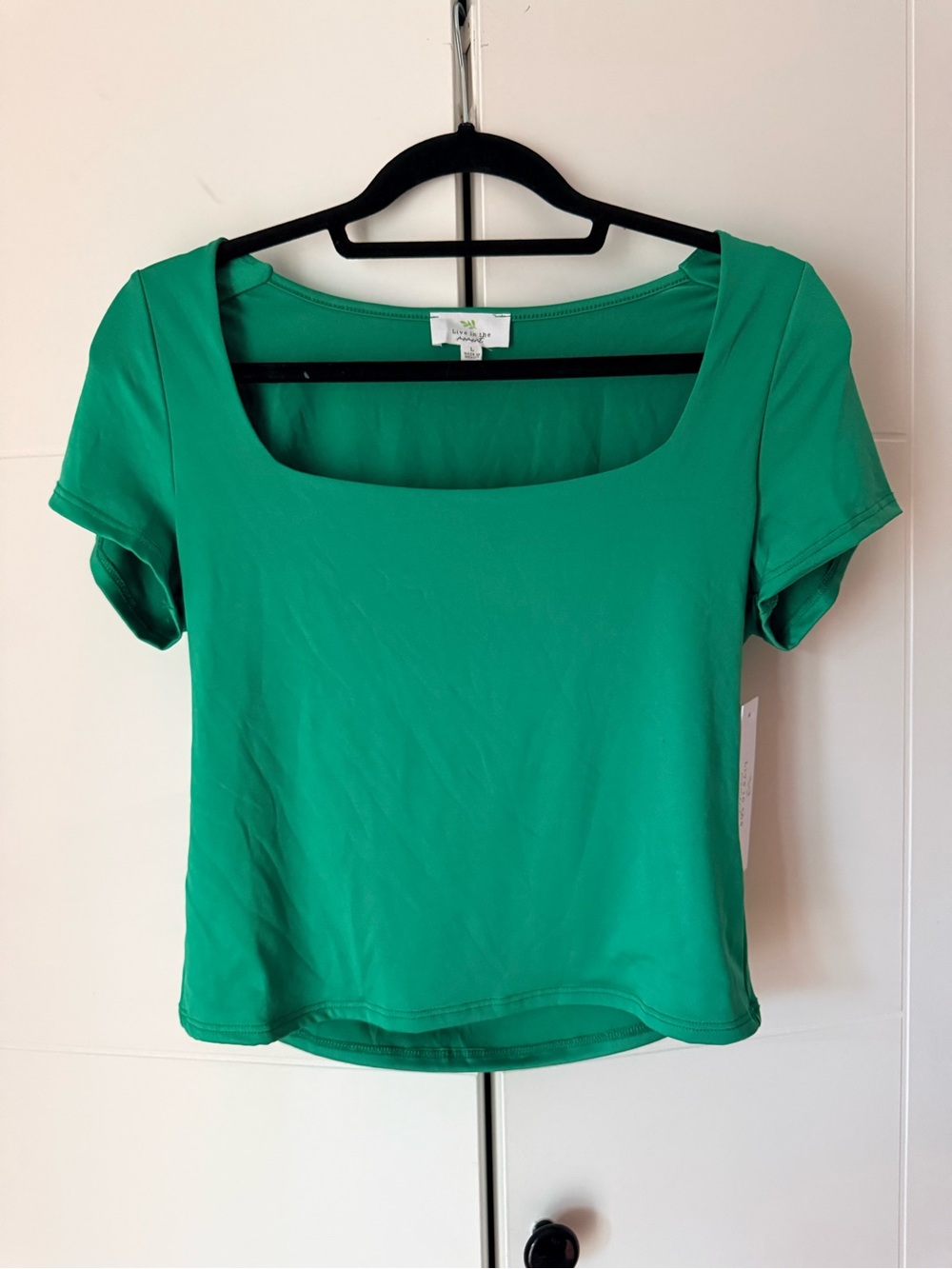 NWT double lined square neck crop top